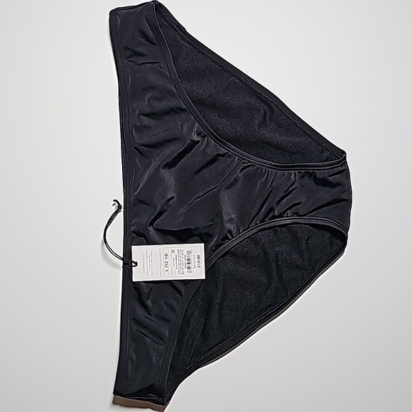 Shade & Shore Bikini Bottom Swimsuit Low Rise Medium Coverage Black L 12 14 - Picture 2 of 6